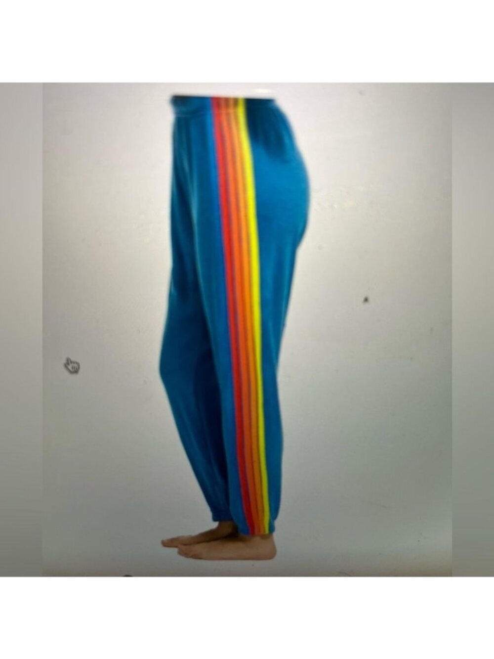 Aviator Nation 5 STRIPE SWEATPANTS - Ocean Neon Size SMALL Blue
